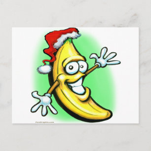 Merry Christmas Banana Happy New Year Holiday Postcard