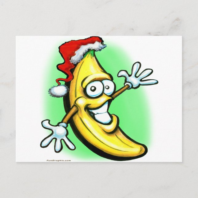 Merry Christmas Banana Happy New Year Holiday Postcard (Front)