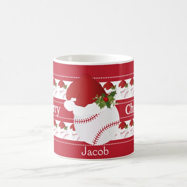 Merry Christmas Baseball Coffee Mug (Center)
