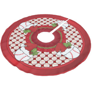 Merry Christmas Baseball Lovers Brushed Polyester Tree Skirt