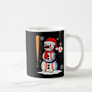 Merry Christmas Baseball Snowman Holiday Srts Xmas Coffee Mug