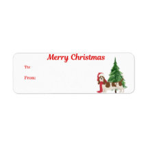 Merry Christmas Bassett Hound Labels Gift