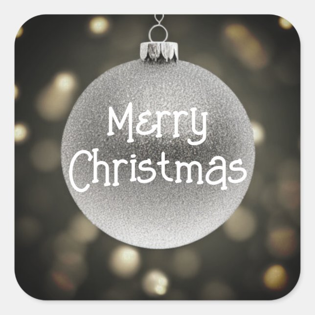 Merry Christmas Bauble Square Sticker (Front)