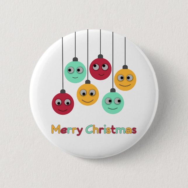 Merry Christmas Baubles 6 Cm Round Badge (Front)