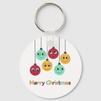 Merry Christmas Baubles Key Ring