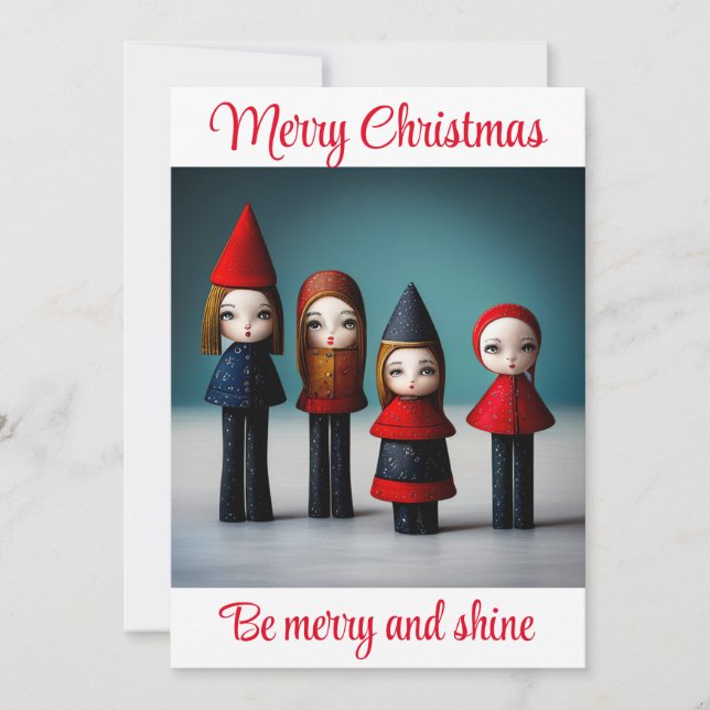 Merry Christmas be merry and shine Holiday Card (Front)