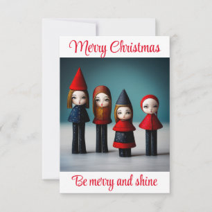 Merry Christmas be merry and shine Thank You Card