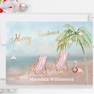 Merry Christmas Beach Flamingo Budget FLAT Holiday