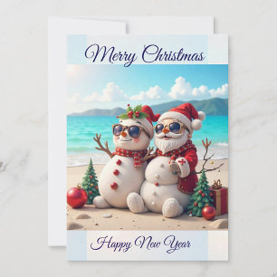 Merry Christmas Beach  Holiday Card