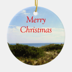 Merry Christmas Beach Ornament