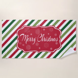 Merry Christmas Beach Towel