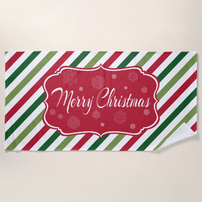 Merry Christmas Beach Towel (Front)