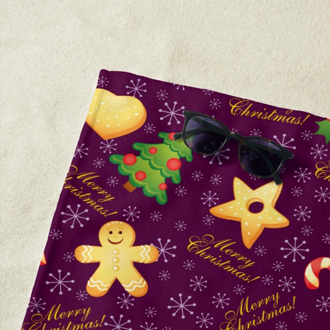 Merry Christmas Beach Towel (In Situ)