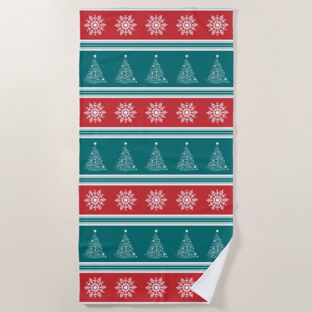 Merry Christmas Beach Towel (Front)