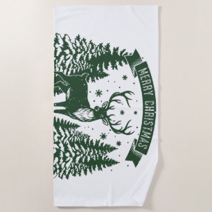 Merry Christmas Beach Towel