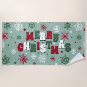 Merry Christmas Beach Towel