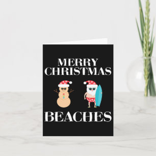 Merry Christmas Beaches Florida Family Vacation Card