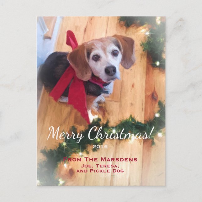 Merry Christmas Beagle Customisable Holiday (Front)