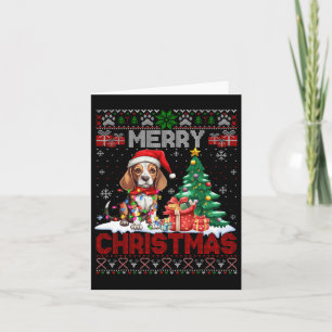 Merry Christmas Beagle Dog Lover Ugly Xmas Sweater Card