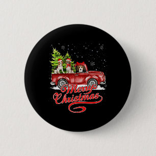 Merry Christmas Beagle Dogs Santa Reindeer Red Tru 6 Cm Round Badge