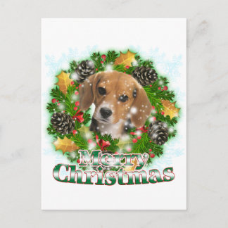 Merry Christmas Beagle Holiday Postcard