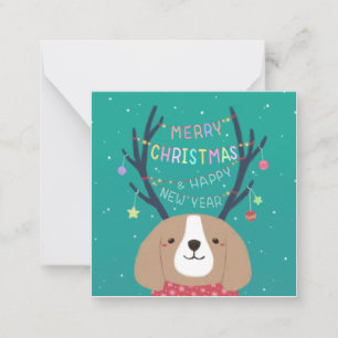 Merry Christmas: Beagle Illustration Art Card