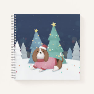Merry Christmas: Beagle Illustration Art Notebook