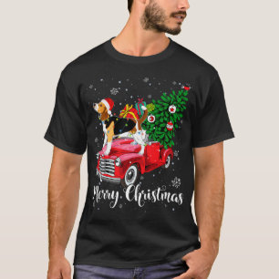 Merry Christmas Beagle Santa Light Red Truck Xmas  T-Shirt