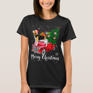 Merry Christmas Beagle Santa Light Red Truck Xmas  T-Shirt