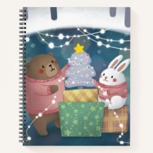 Merry Christmas: Bear & Bunny Notebook