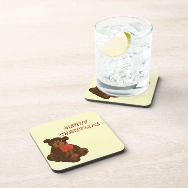 Merry Christmas Bear Coaster (Right Side)