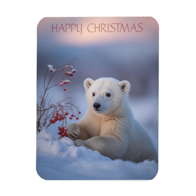 Merry Christmas Bear Magnet (Vertical)