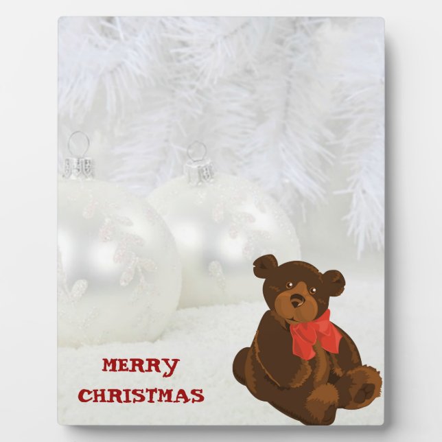 Merry Christmas Bear Plaque (Front)