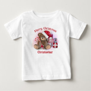 Merry Christmas Bear Toddler Kids Baby Christmas  T-Shirt