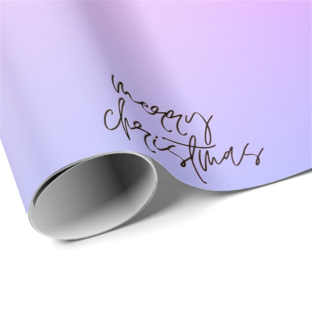 Merry Christmas Beautiful Gradient Modern Ombre Wrapping Paper (Roll Corner)