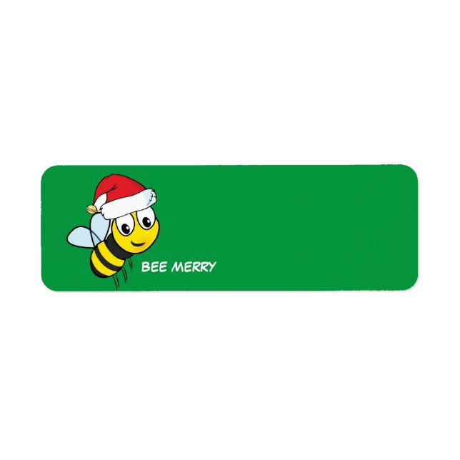Merry Christmas Bee Return Address Label (Front)