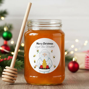 Merry Christmas Beekeeper Apiary Santa with Bees Classic Round Sticker