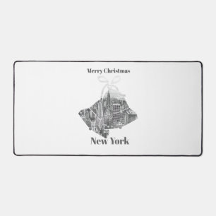 Merry Christmas Bell New York Desk Mat