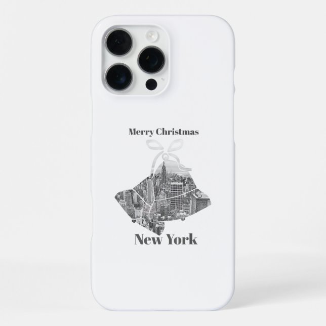 Merry Christmas Bell New York iPhone Case (Back)