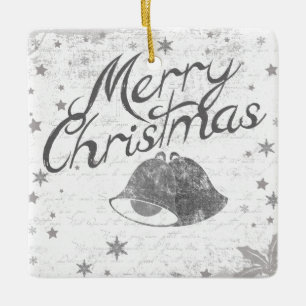 Merry Christmas Bells  Ceramic Ornament