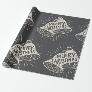 Merry Christmas Bells Chalkboard look Wrapping Paper