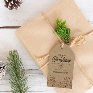 Merry Christmas Berries Personalised Gift Tags