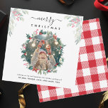 Merry Christmas Berries Photo Card<br><div class="desc">A Christmas photo card you can easily customise. Add your photo,  and change the wording and names by clicking the "Personalise" button.</div>