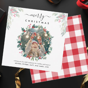 Merry Christmas Berries Photo Card
