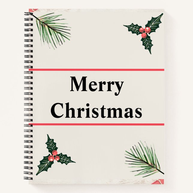 Merry Christmas Best 8.5" x 11" Spiral Notebook (Front)