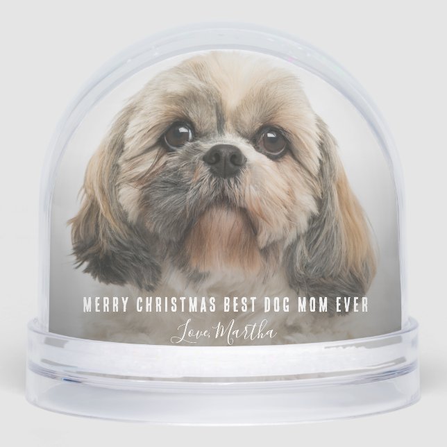 Merry Christmas Best Dog Mum Ever Photos Snowglobe (Front)