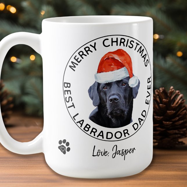 Merry Christmas Best Labrador Dad Ever Black Lab Coffee Mug (Creator Uploaded)