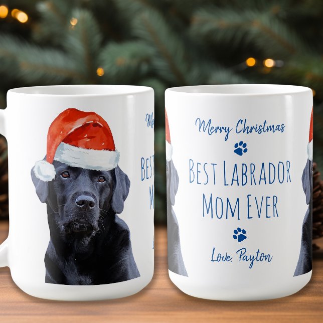 Merry Christmas Best Labrador Mum Ever Black Lab Coffee Mug (Creator Uploaded)