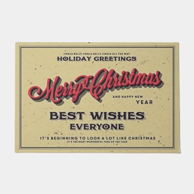 Merry Christmas Best Wishes Everyone Doormat (Front)