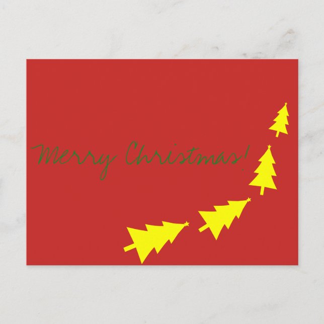 Merry Christmas Best Wishes Fir Tree Postcard (Front)